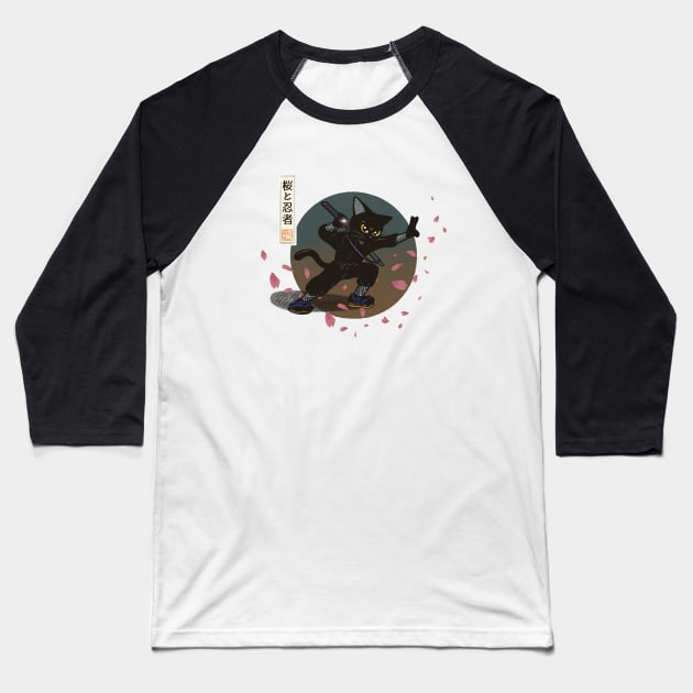 Sakura and ninja Baseball T-Shirt by BATKEI